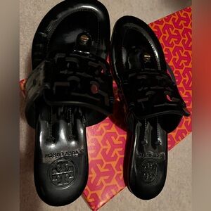 Tory Burch black Miller sandal (square). Size 6, worn once